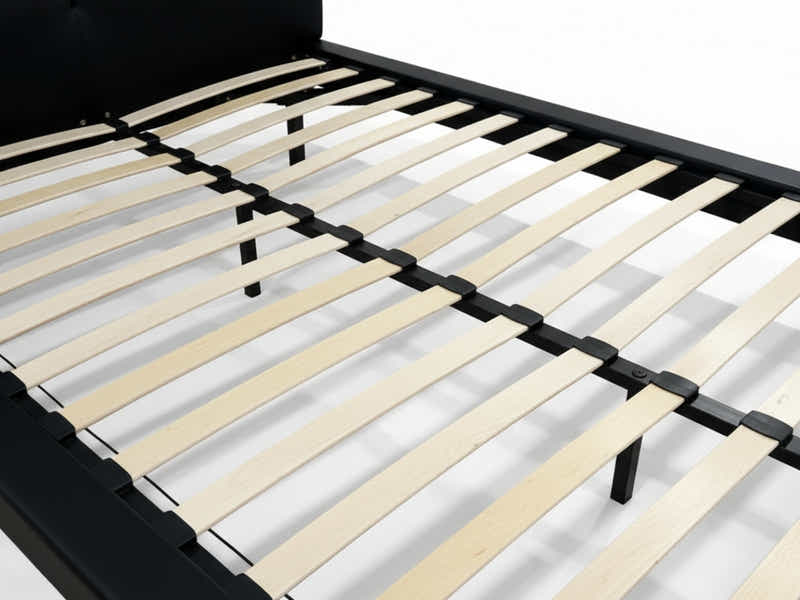 Priscilla PU Bed Frame Black & Bon15 Mattress - Queen