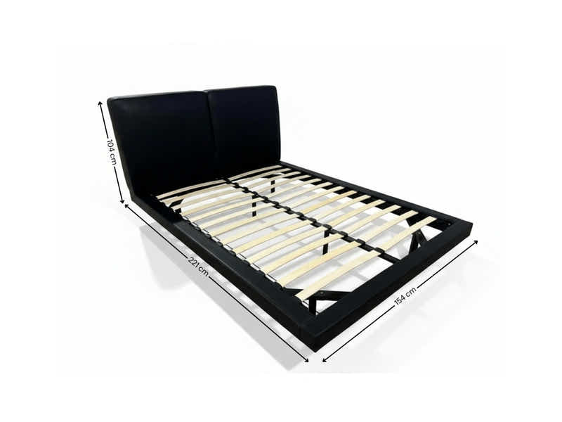 Priscilla PU Bed Frame Black - Queen