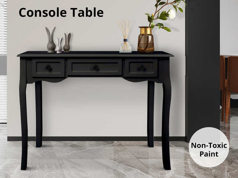 3-Drawer Console Table - Black