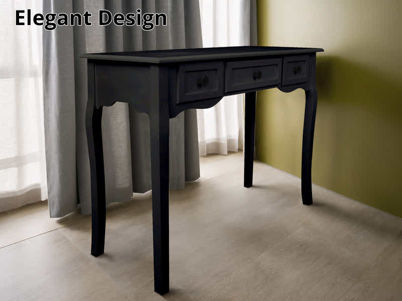 3-Drawer Console Table - Black