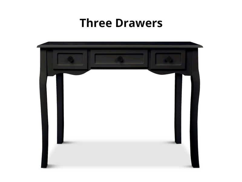 3-Drawer Console Table - Black