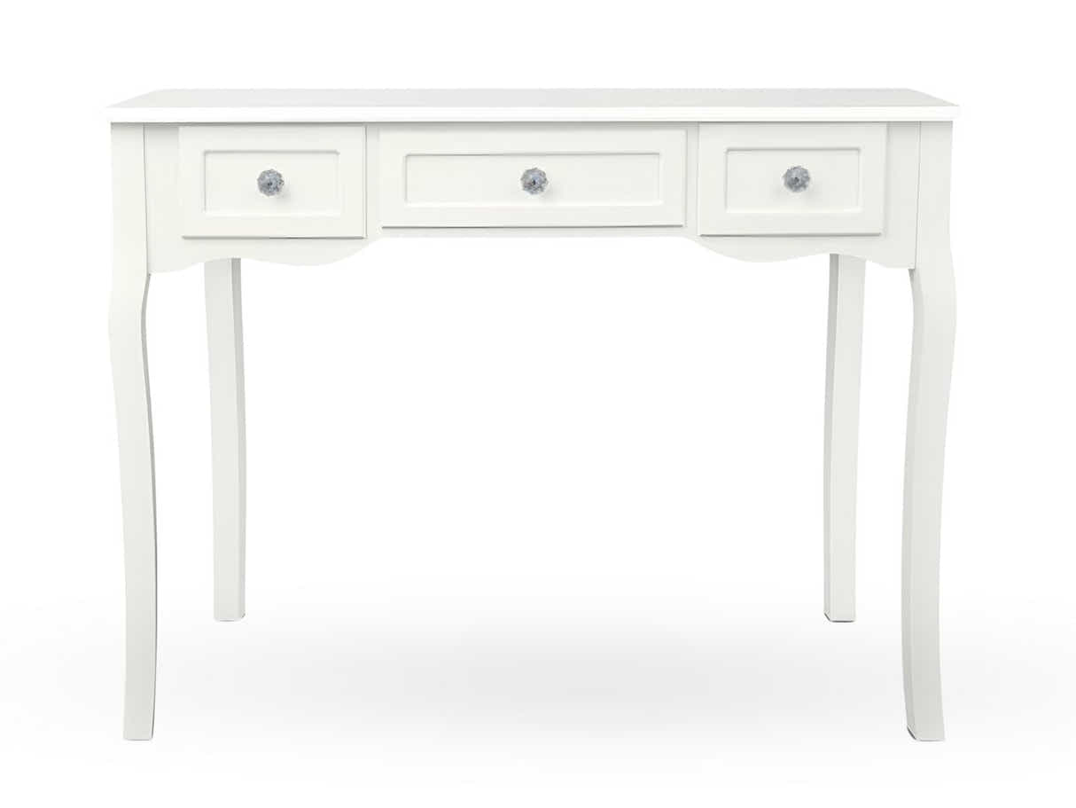 3-Drawer Console Table - White