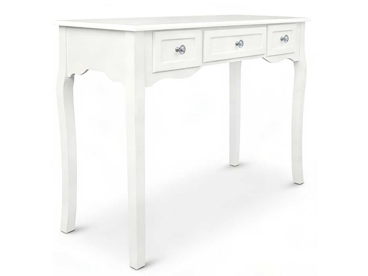 3-Drawer Console Table - White