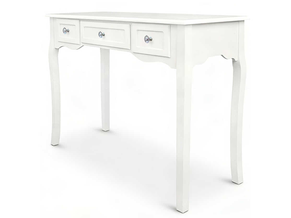 3-Drawer Console Table - White