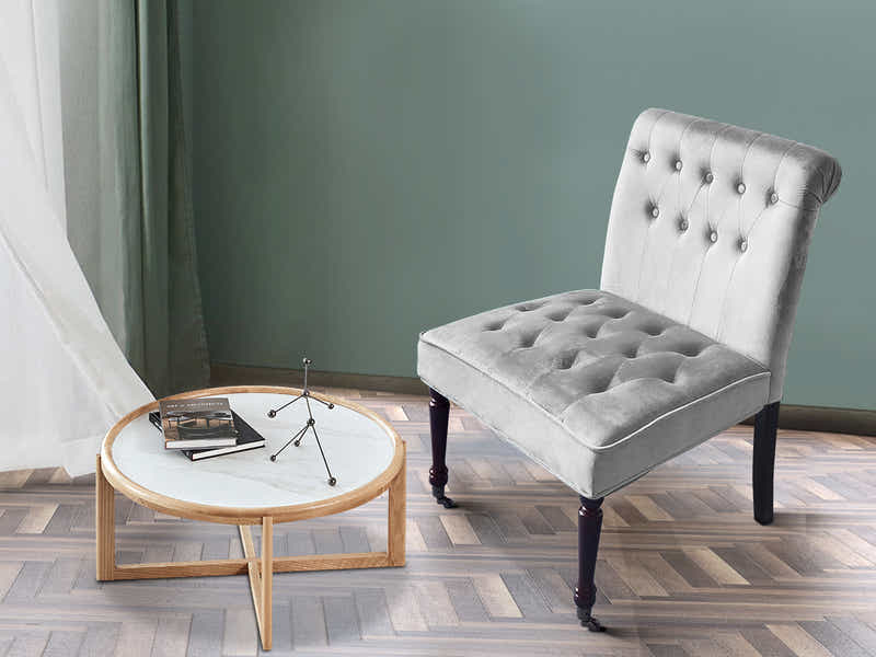 Pirie Velvet Accent Chair - Grey