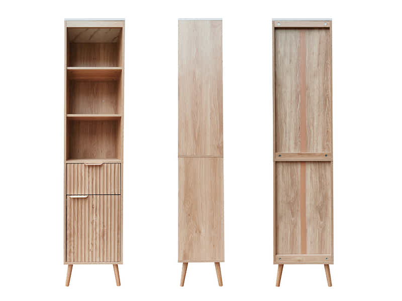 Bathroom Tower Cabinet - Oak