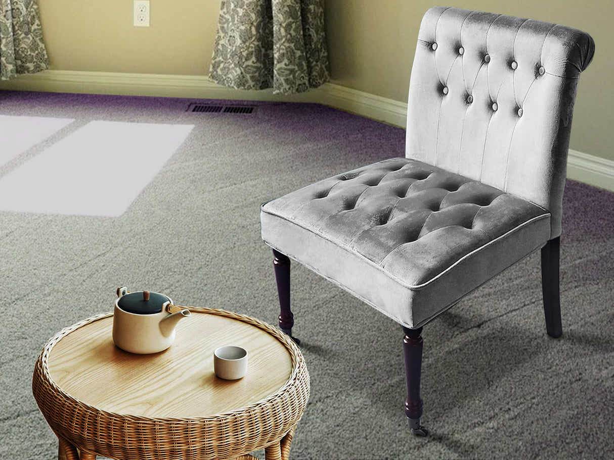 Pirie Velvet Accent Chair - Grey