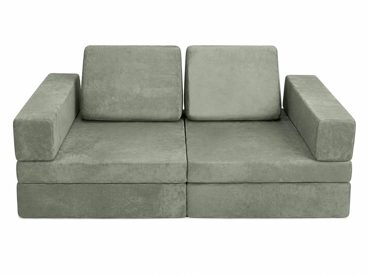 6-Piece Modular Kids Play Couch Set - Green