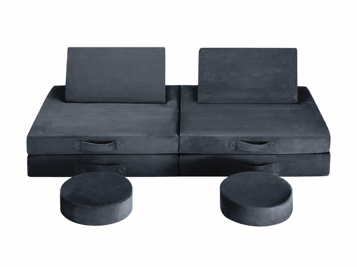 Kids 6-Piece Play Couch - Grey