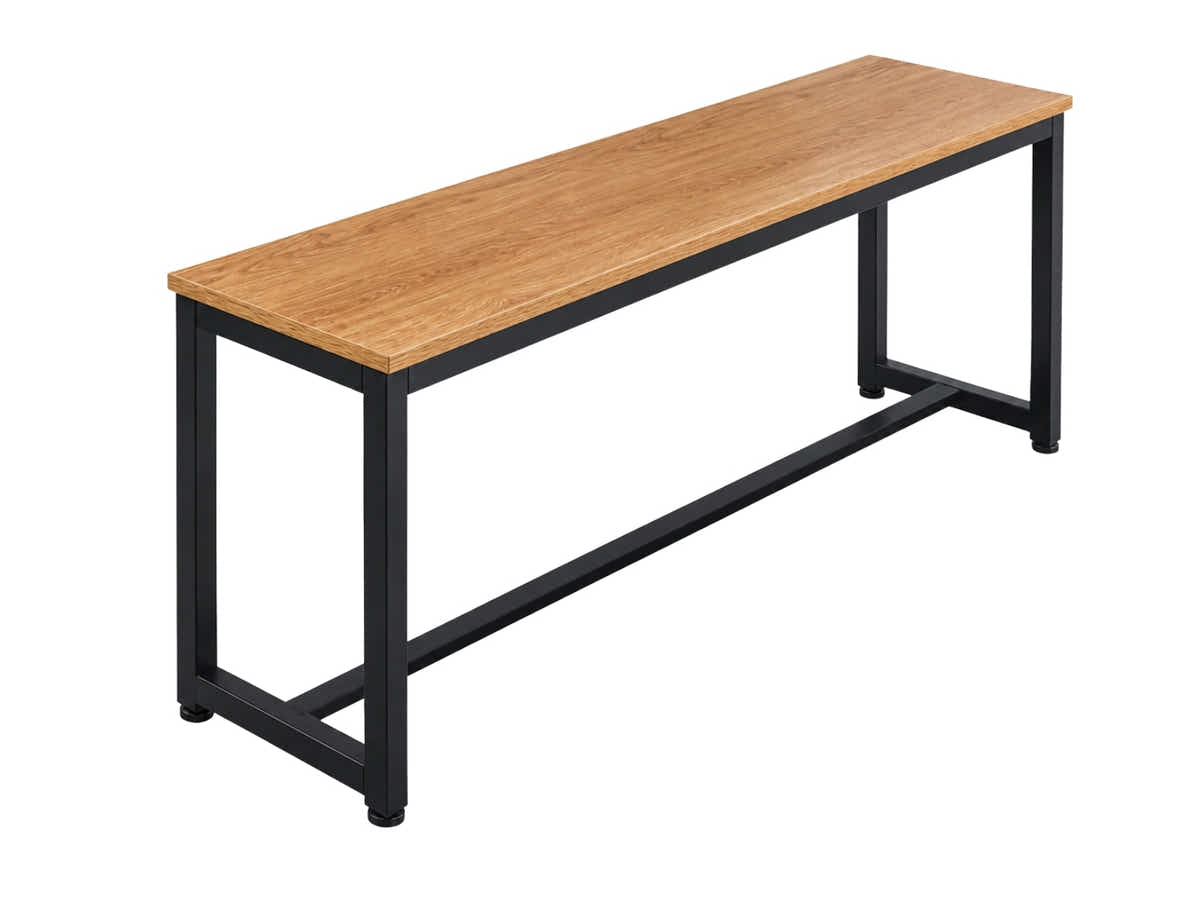 Wooden Dining Bench with Metal Legs - 140 cm