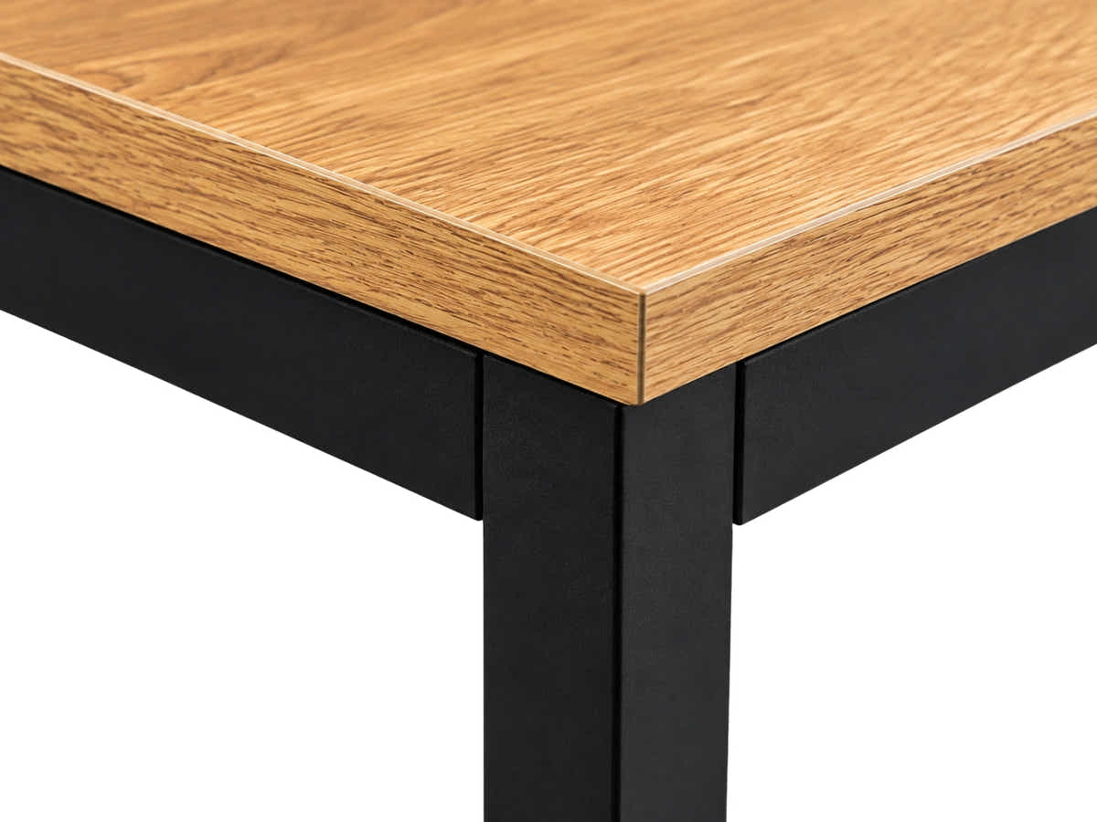 Wooden Dining Bench with Metal Legs - 140 cm