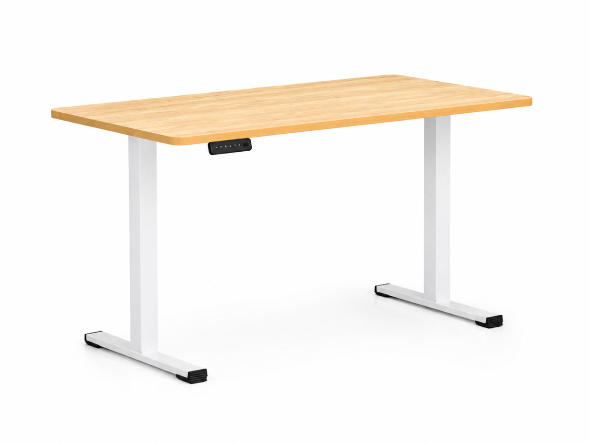 Height Adjustable Desk Set - Oak & White