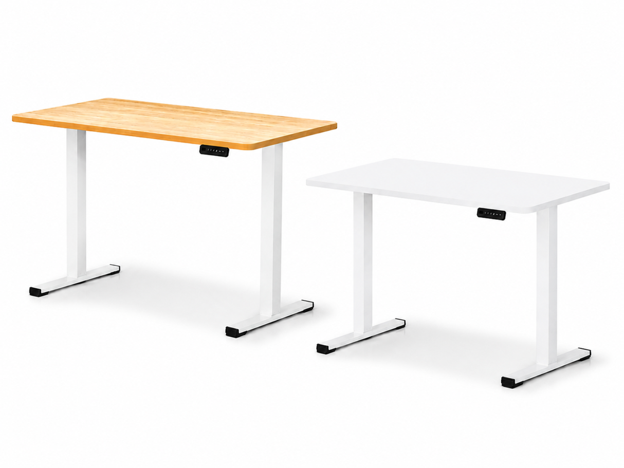 Height Adjustable Desk Set - Oak & White