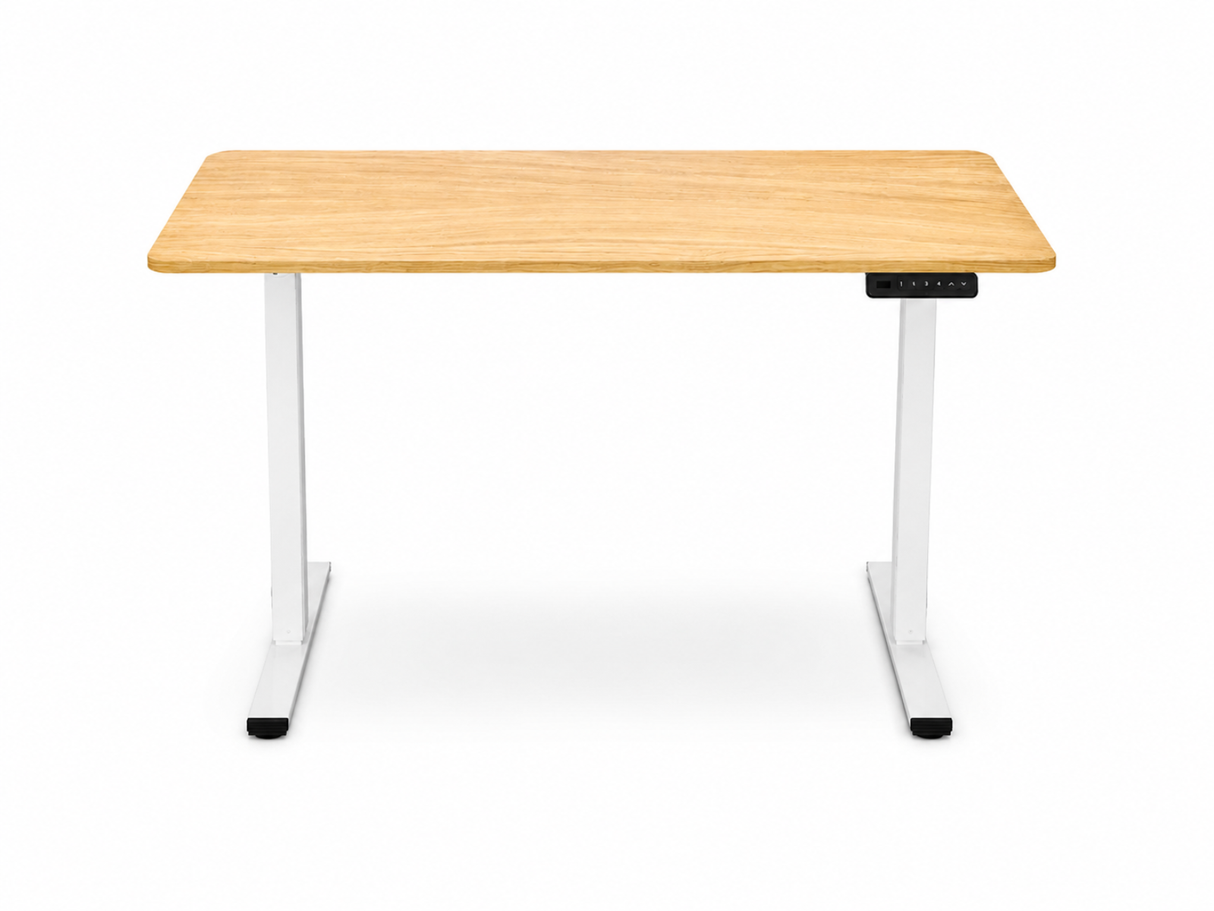Height Adjustable Desk Set - Oak & White