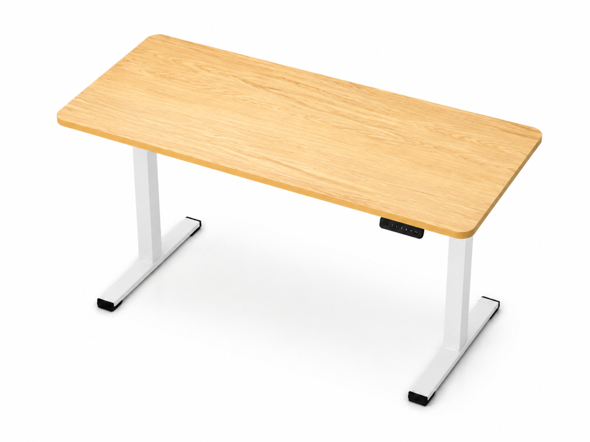 Height Adjustable Desk Set - Oak & White