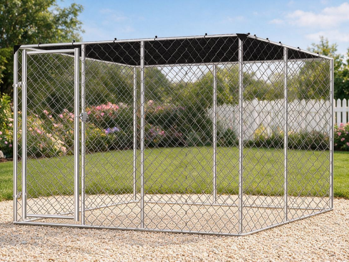 Dog Run with Shade Sail - 3m x 3m x 1.8m