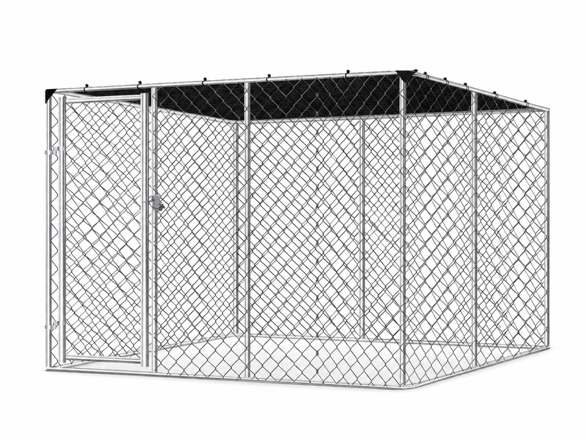 Dog Run with Shade Sail - 3m x 3m x 1.8m