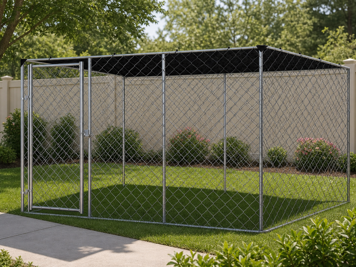 Dog Run With Shade Sail - 4m x 2.3m x 1.8m
