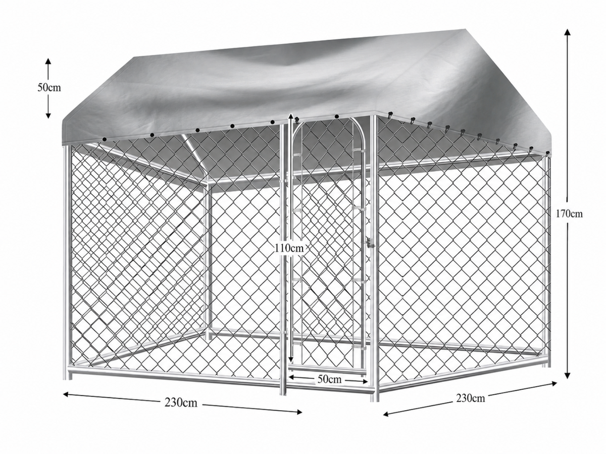 Dog Run with Roof - 2.3m x 2.3m x 1.7m