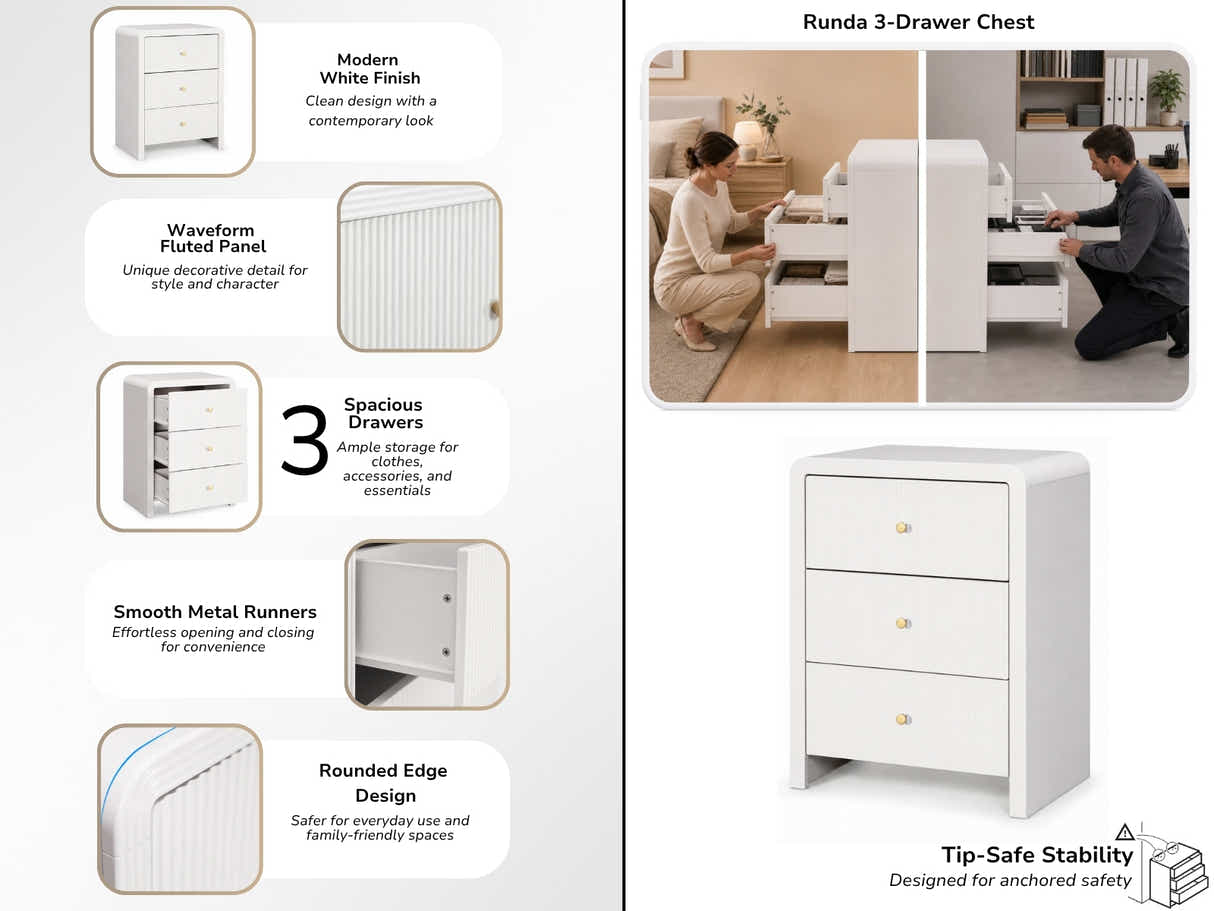 Runda 3-Drawer Chest