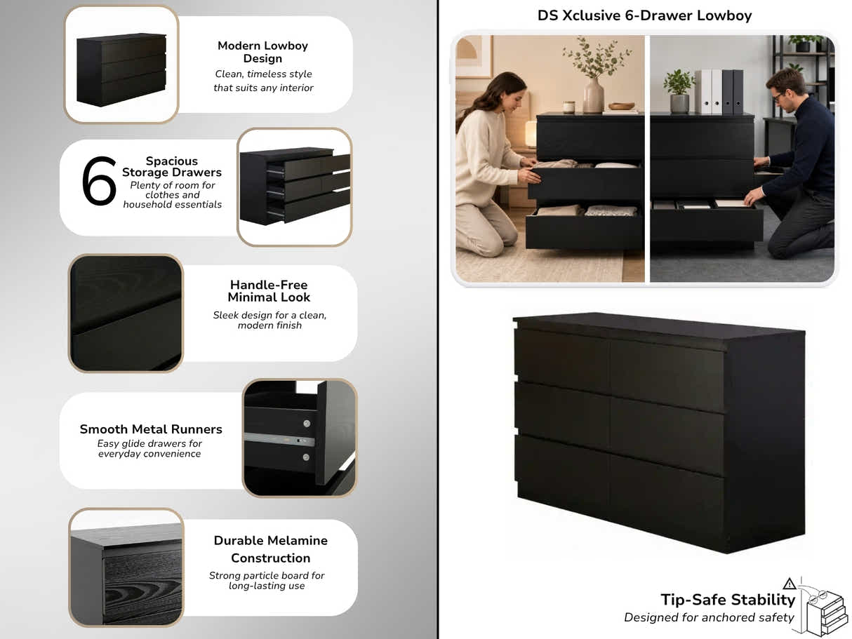 DS Xclusive 6-Drawer Lowboy
