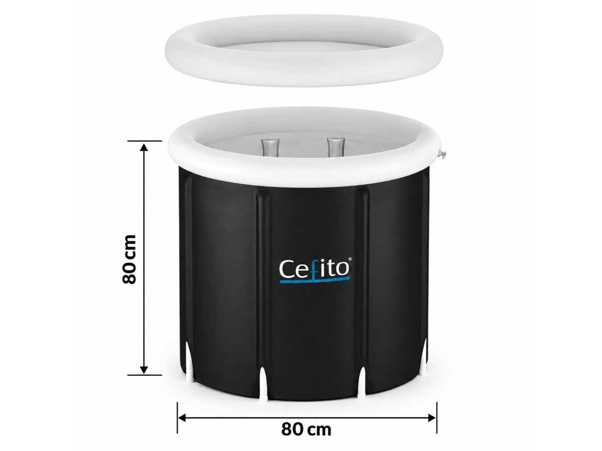 Portable Ice Bath Tub 80X80CM Inflatable Folding Bathtub Spa Massage