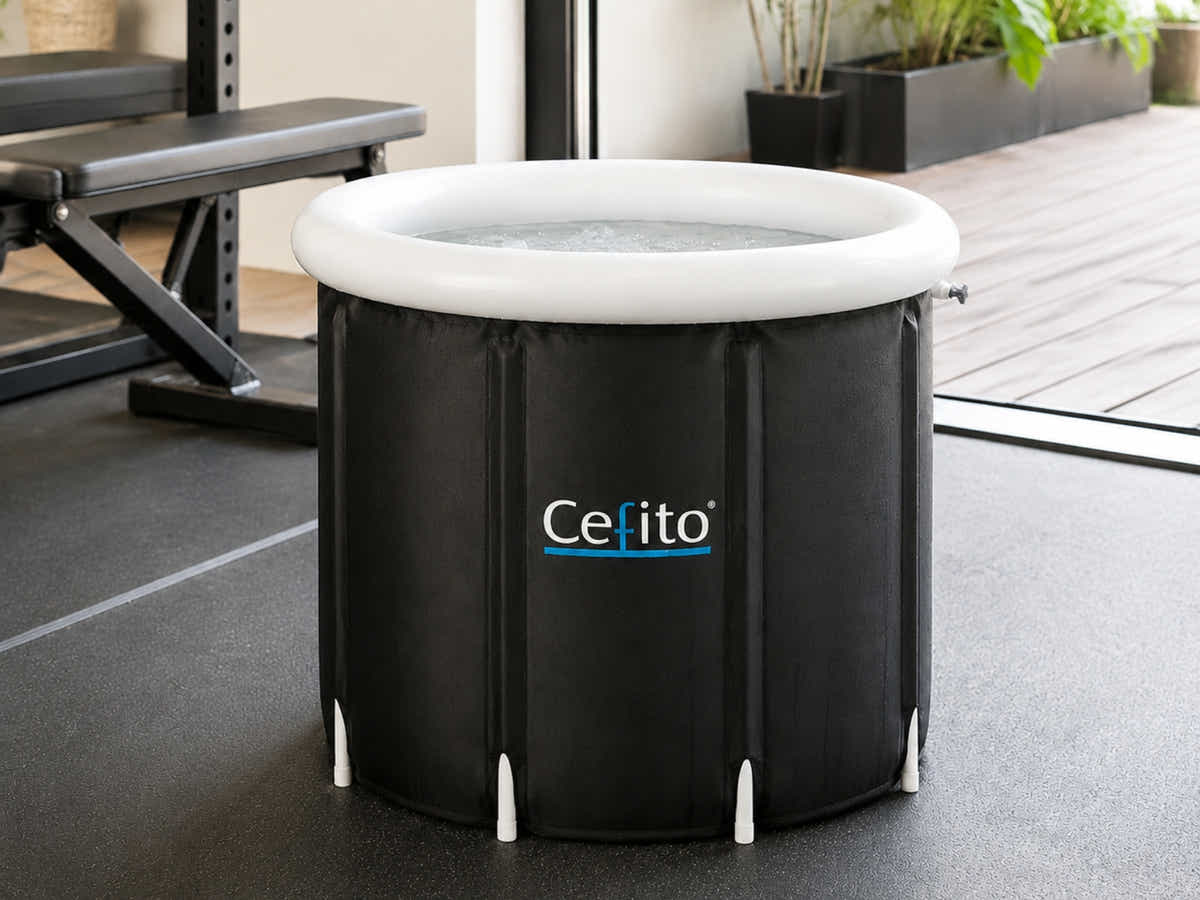 Portable Ice Bath Tub 80X80CM Inflatable Folding Bathtub Spa Massage