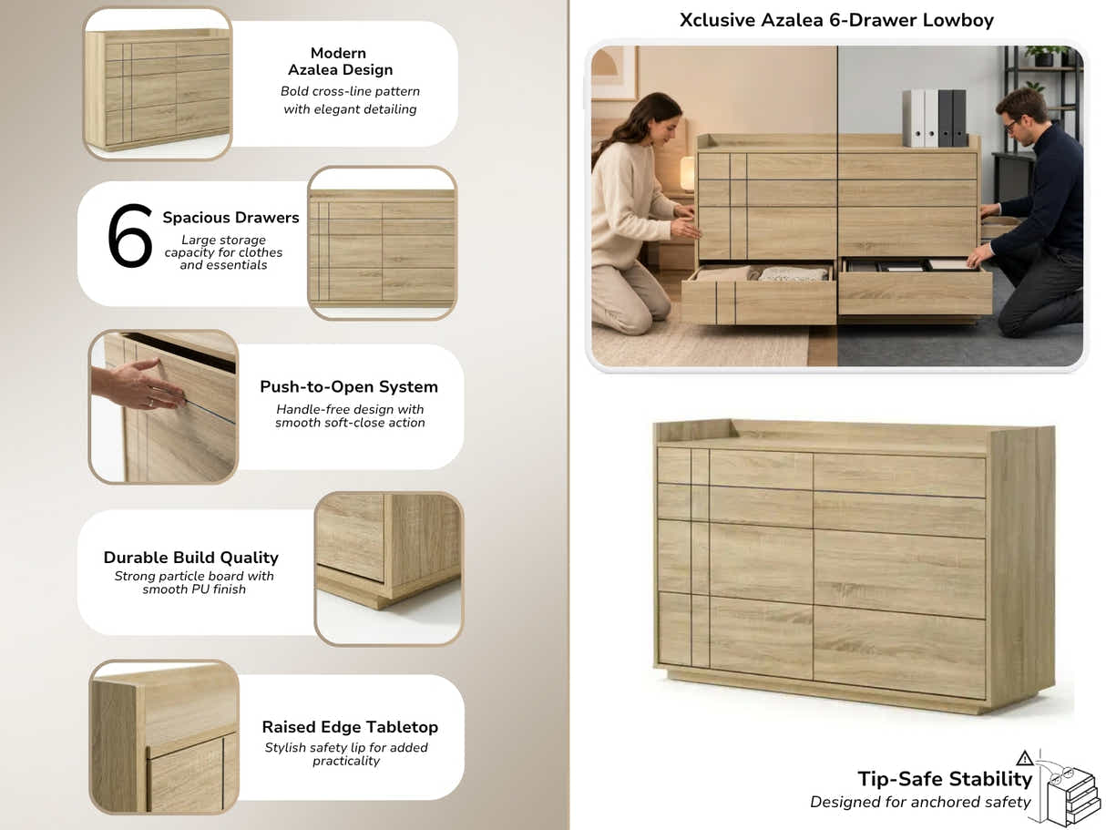 Xclusive Azalea 6-Drawer Lowboy