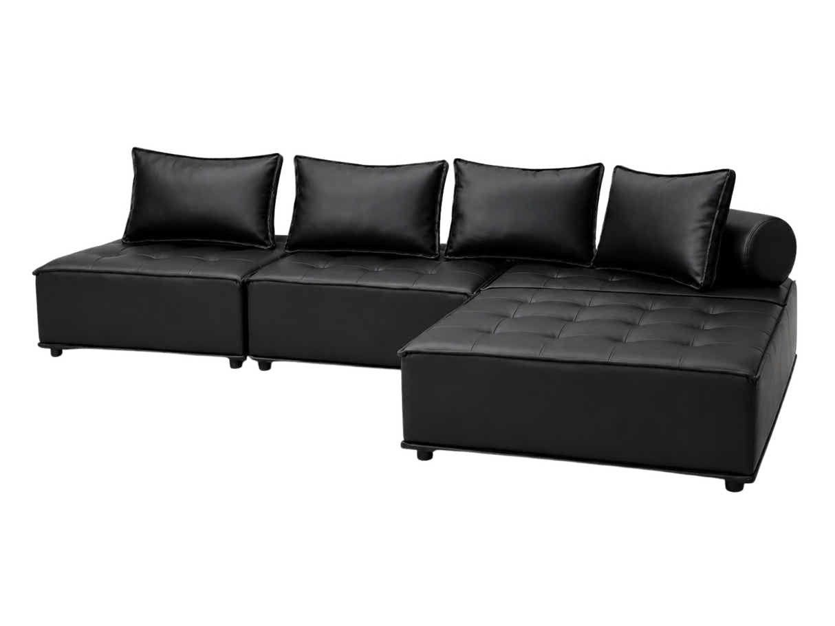 Suellen Sectional Sofa Set PU - Black