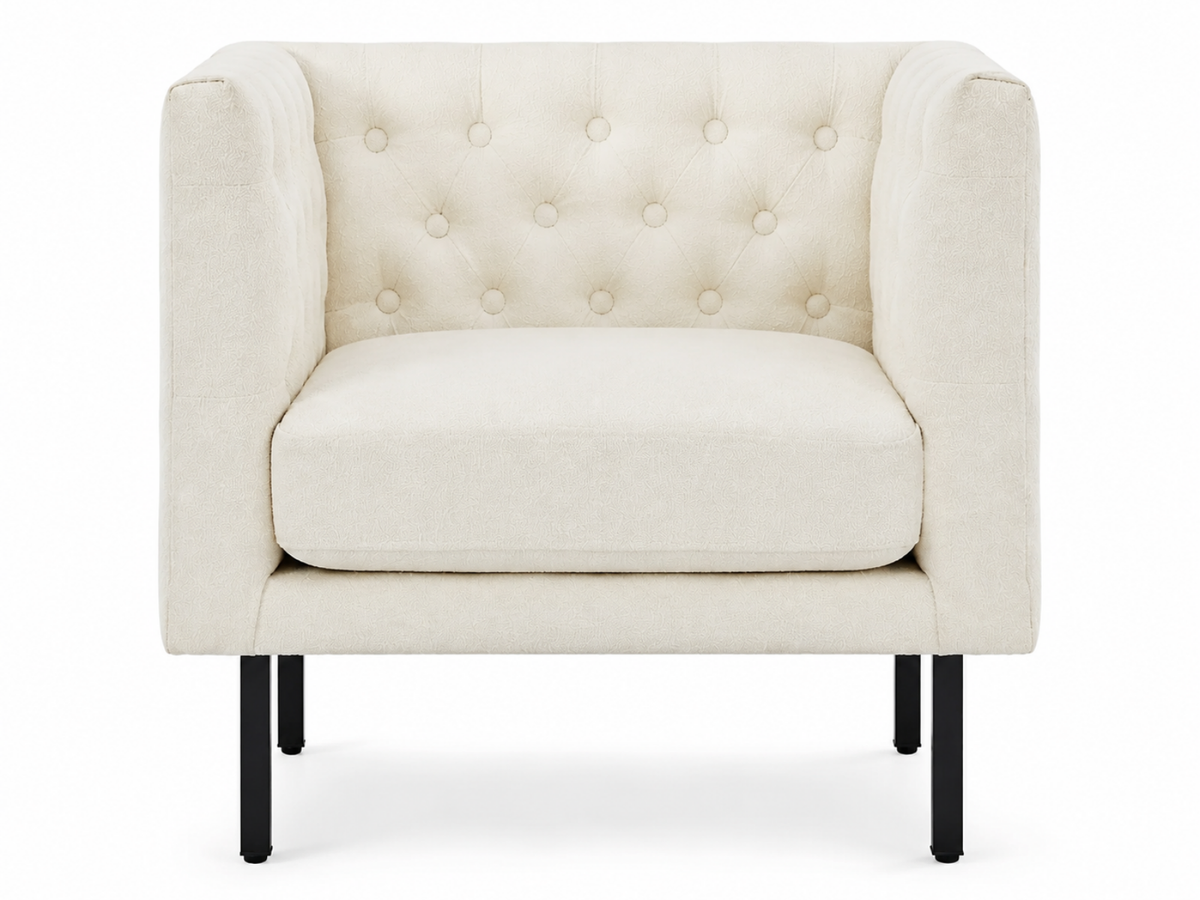 Tufted Club Chair - White