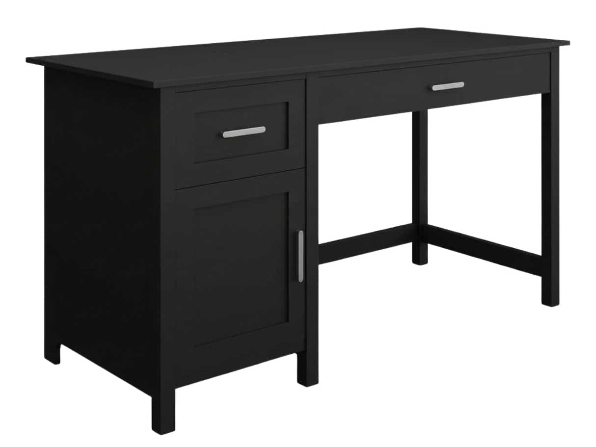 Home Office Desk with Storage - Black