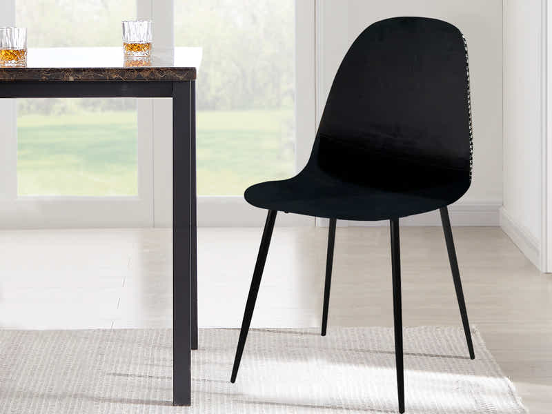 Axis Velvet Dining Seat x4 Houndstooth New