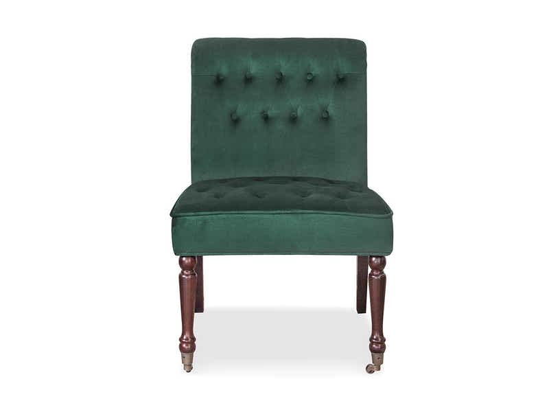Pirie Velvet Accent Chair - Dark Green