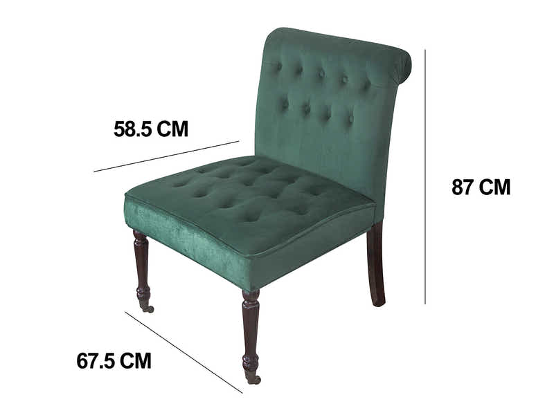 Pirie Velvet Accent Chair - Dark Green