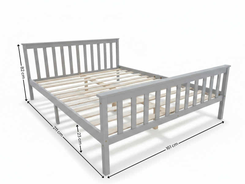 Hampshire Bed Frame Grey & Euro Top Mattress G31 – Queen (Combo)