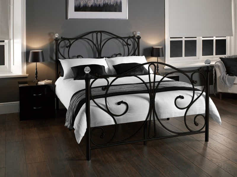 Elizabeth Metal Bed Black with Bonnell Mattress Combo - Double