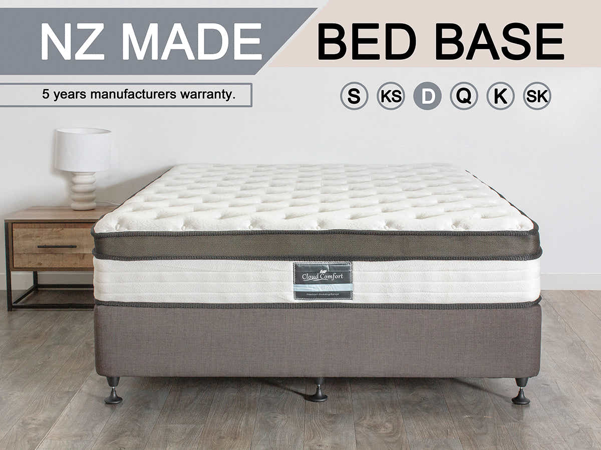 DS NZ Made SW Bed Base Light Grey - Double