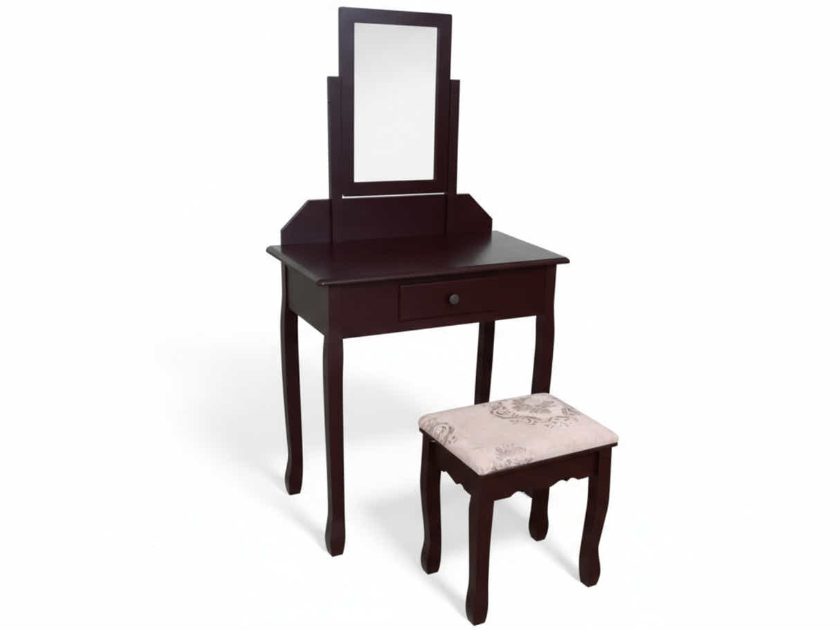 Dressing Table with Stool Brown - 74 cm