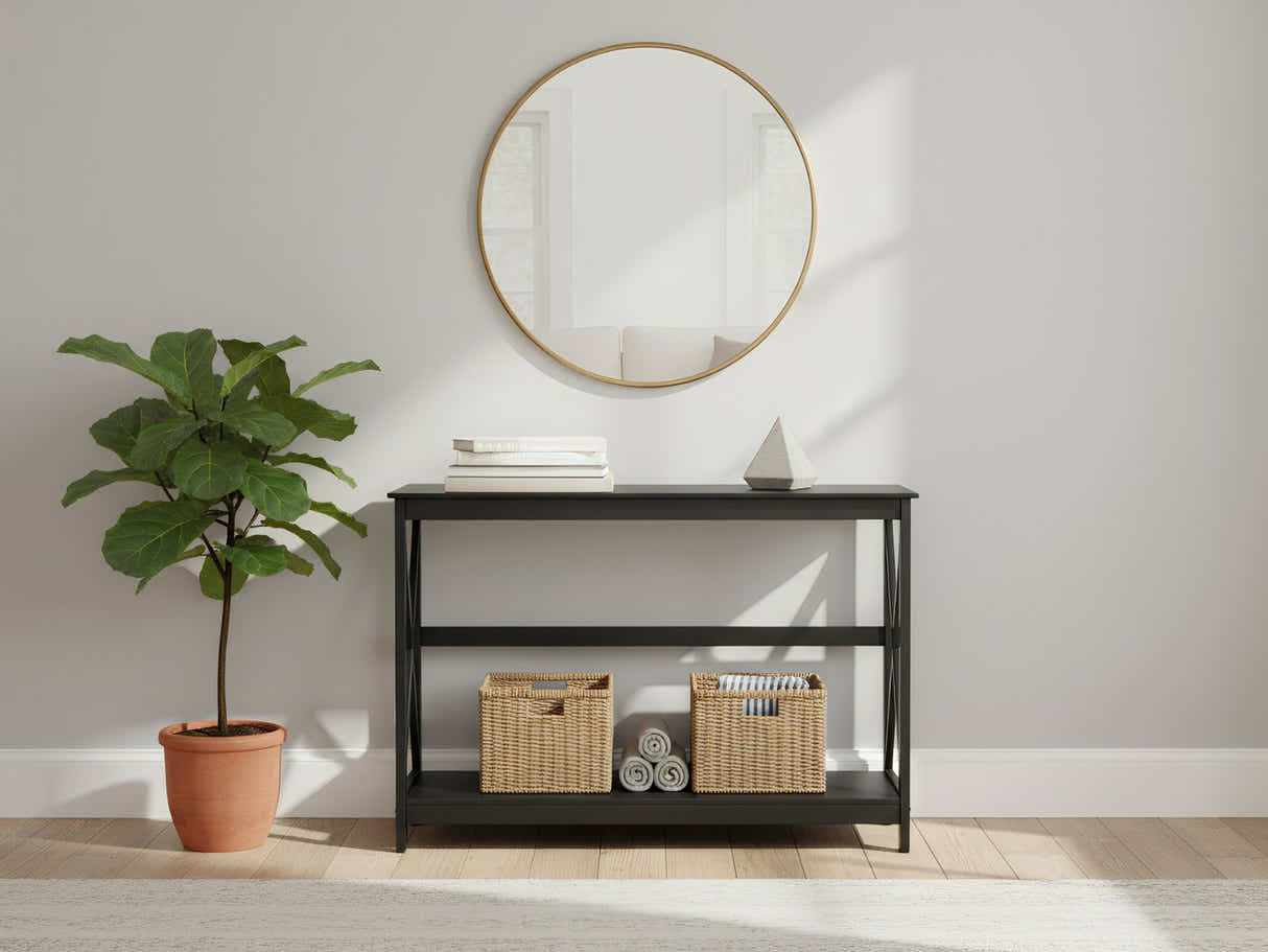 DS Console Table With Shelf - Black