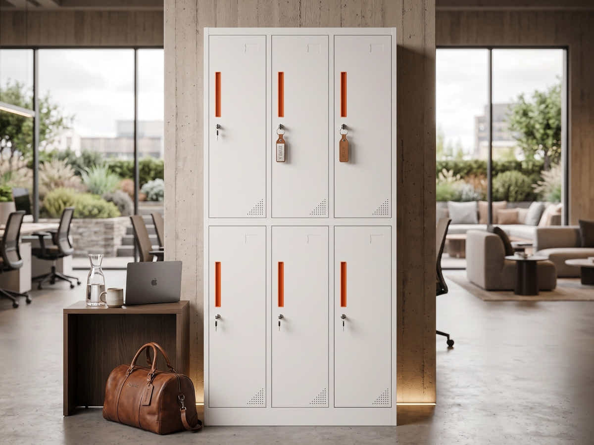 6-Door Locker - Creamy White