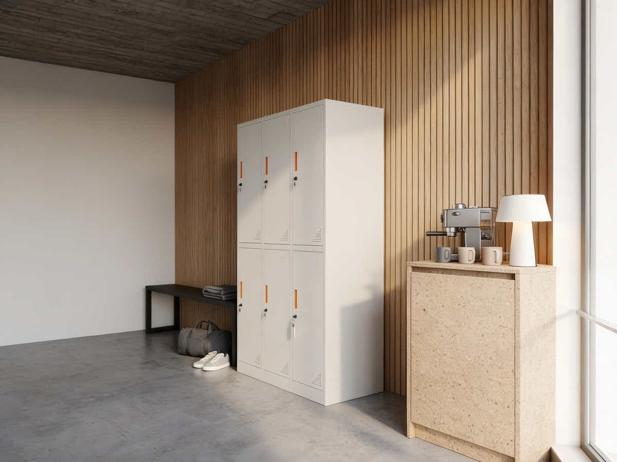 6-Door Locker - Creamy White