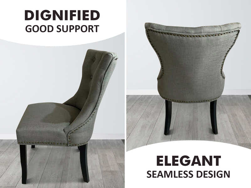 Nappi Linen Dining Chair Grey - Set of 2