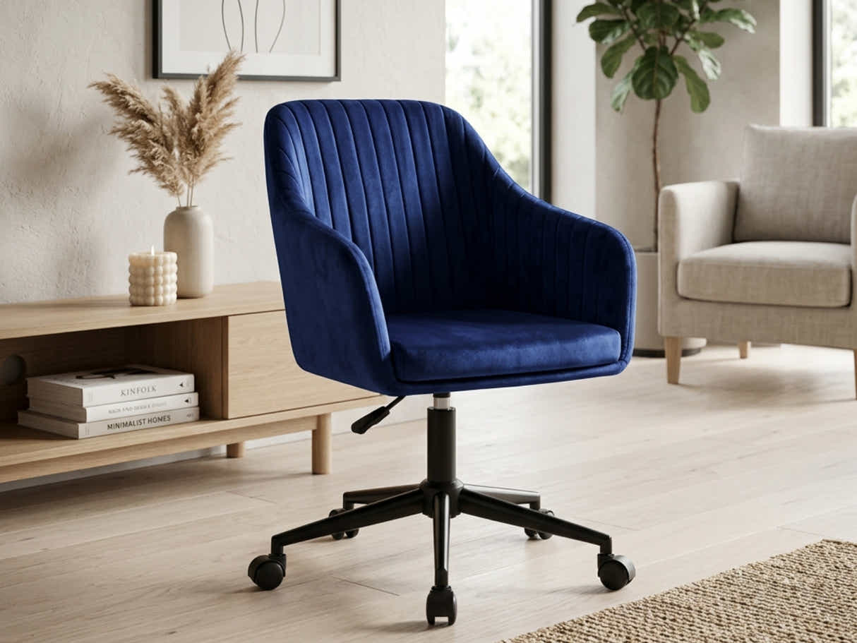 Lilac Velvet Office Chair - Blue