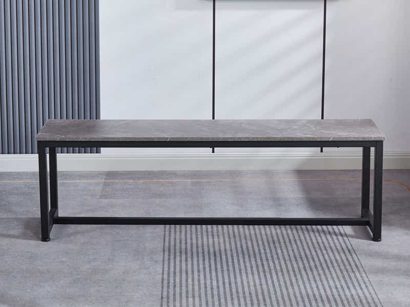 Grey Marble Look Dining Bench - 140 cm