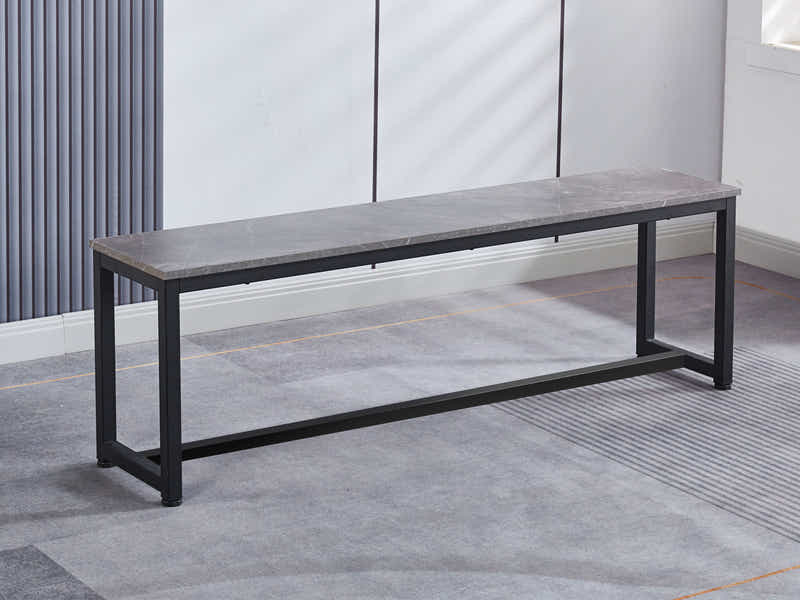 Grey Marble Look Dining Bench - 140 cm