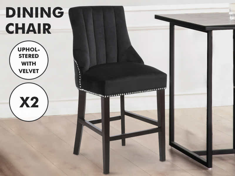 Bar Stool Chairs x2 black