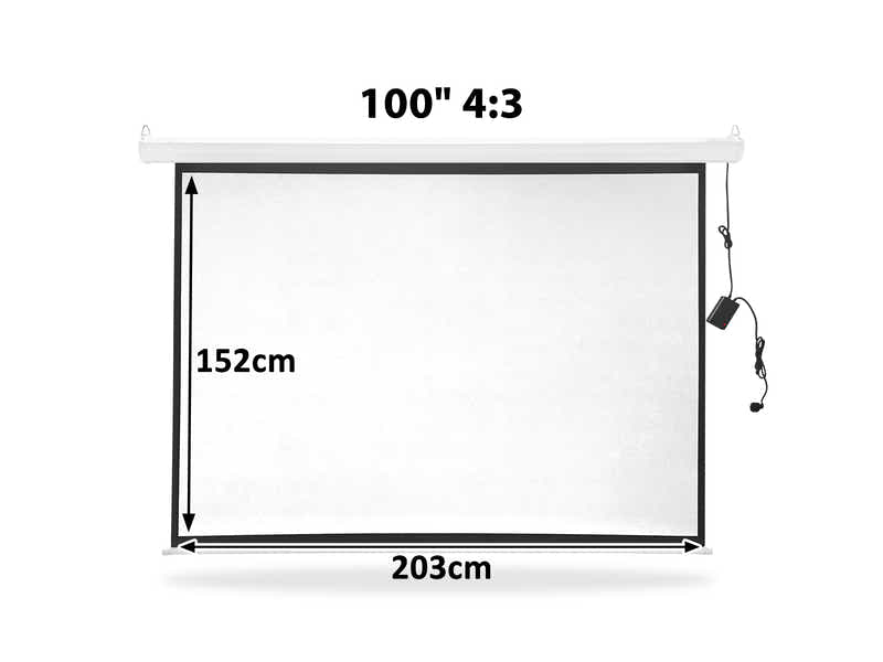 Projector Screen 100'' Wireless Remote Electric Hd