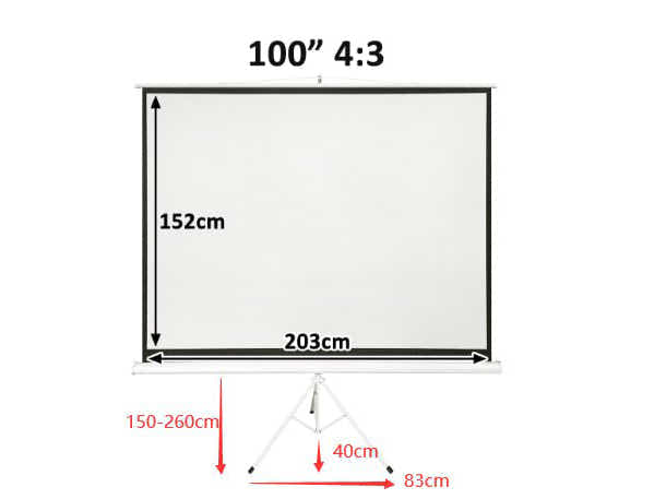 Tripod Tv Screen 100'' Compact Projection Projector