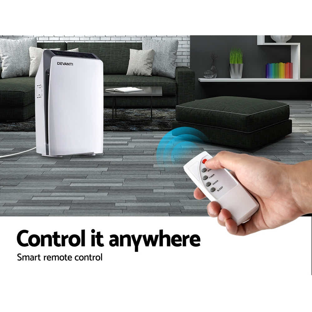 DS NA Devanti Air Purifier Cleaner Home Purifiers Odour Sensor HEPA Filter