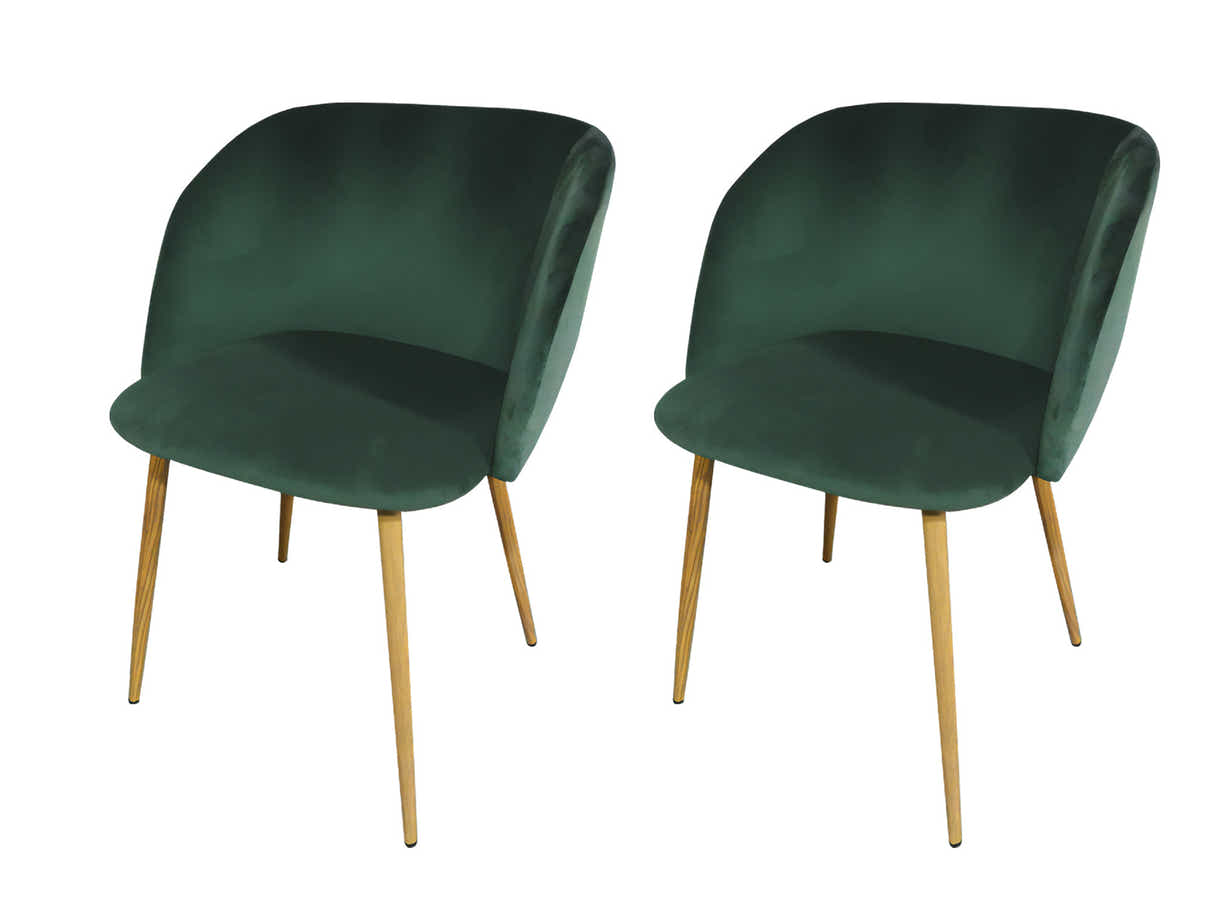 Kaila Round Dining Table - 120 cm & Parson Velvet Dining Chair Teal - Set of 4